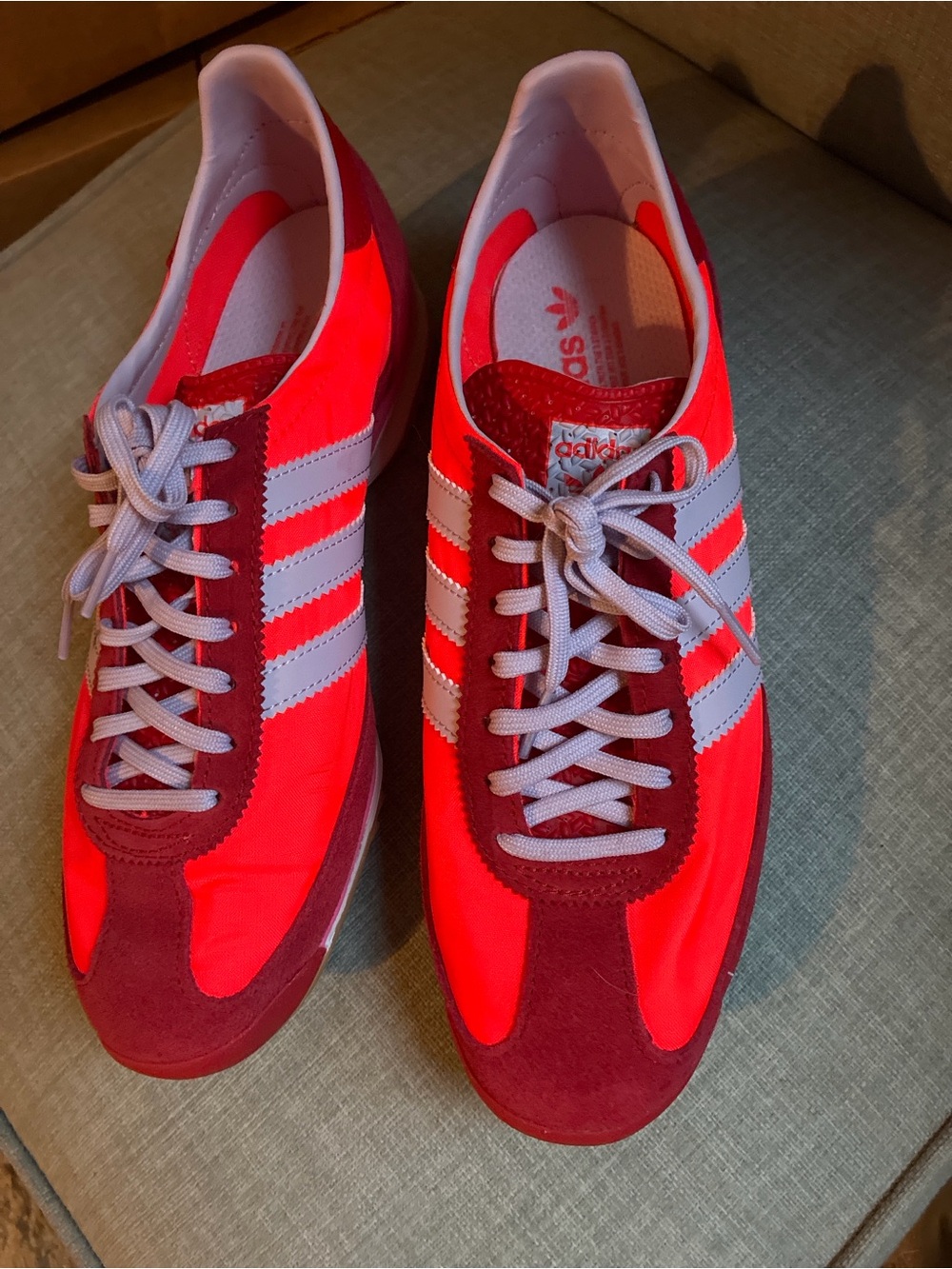 adidas Women’s Bright Red and Light Gray Retro Athletic Sneakers